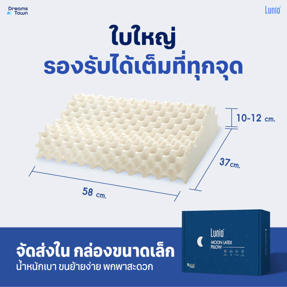 หมอนยางพาราแท้  LUNIO MOON LATEX STELLA ERGO PILLOW_4